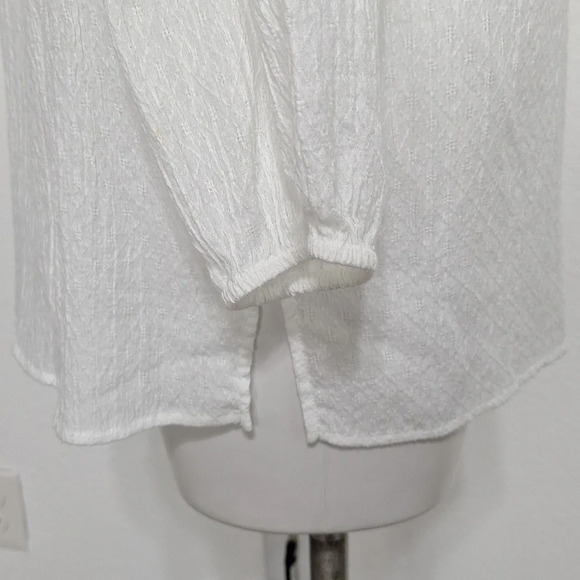 Ruby Rd Bohemian Embroidered Tassel Tie Balloon Sleeve Peasant Boho Hippie Top M - Picture 9 of 13